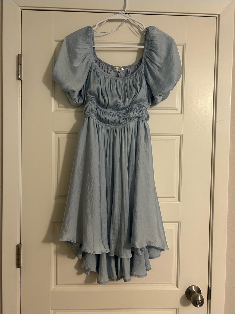 Light Blue Puff Sleeve romper